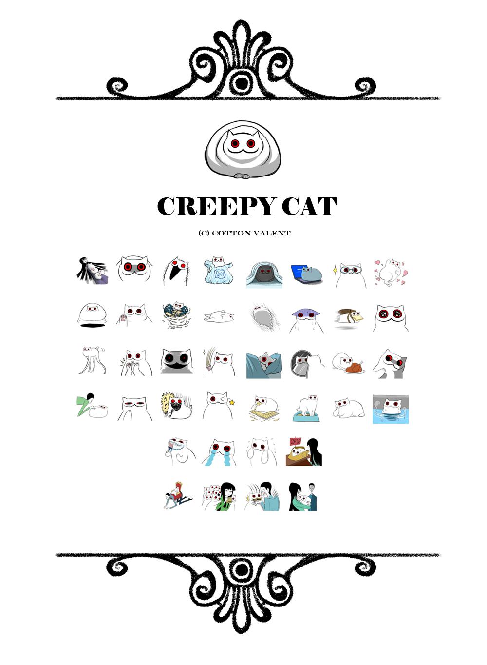 Creepy Cat - Line Sticker