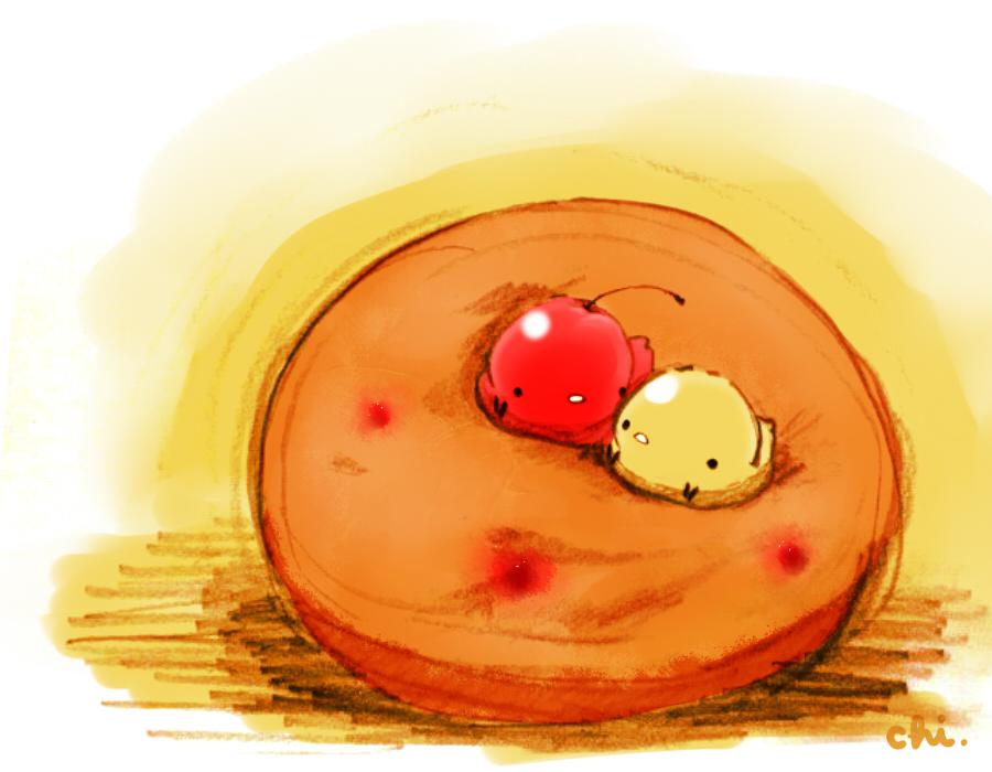 樱桃芝士海绵蛋糕插画图片壁纸