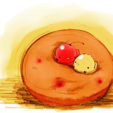 樱桃芝士海绵蛋糕插画图片壁纸