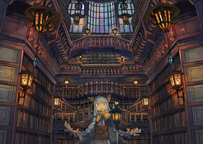 図書館插画图片壁纸