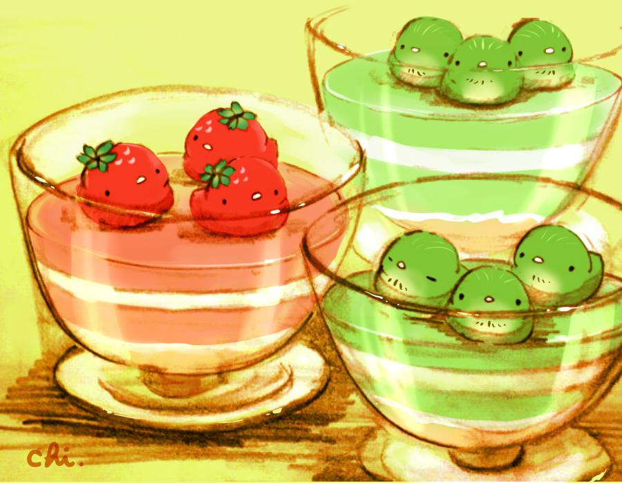 草莓慕斯和猕猴桃慕斯