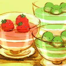 草莓慕斯和猕猴桃慕斯插画图片壁纸