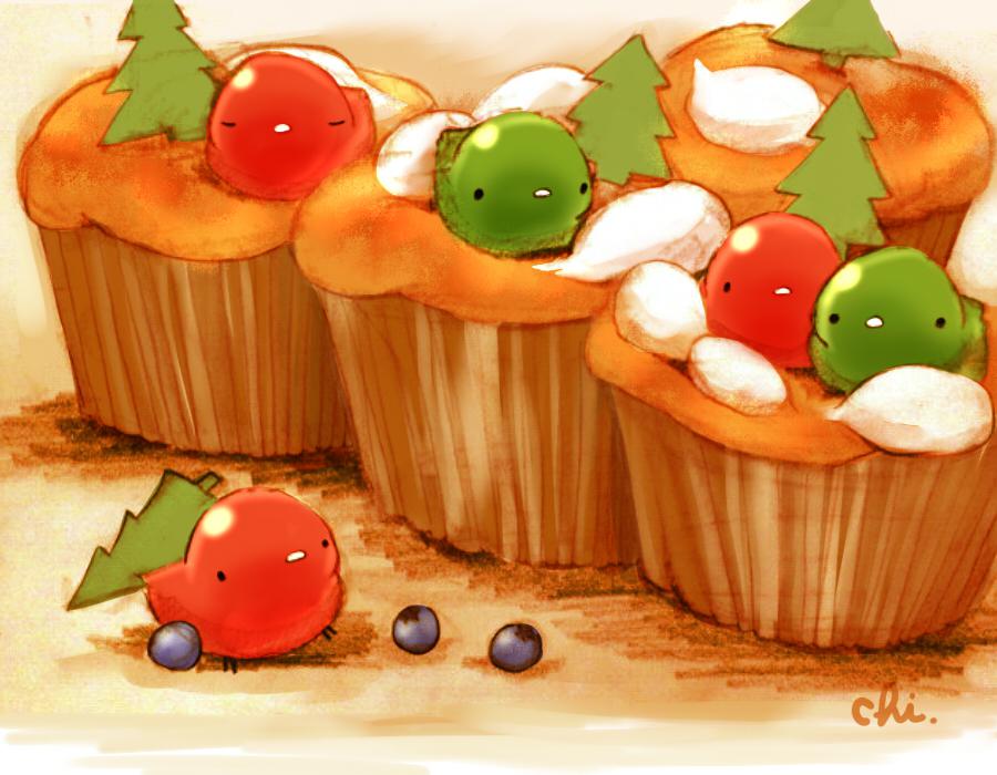 圣诞杯蛋糕插画图片壁纸