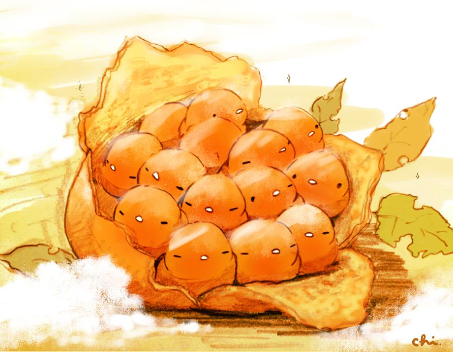 冷冻橘子插画图片壁纸