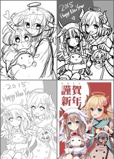 2015謹賀新年插画图片壁纸