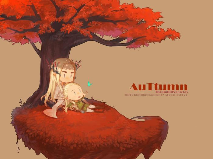 The autumn time for us插画图片壁纸