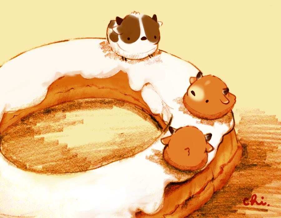 牛奶巧克力甜甜圈插画图片壁纸
