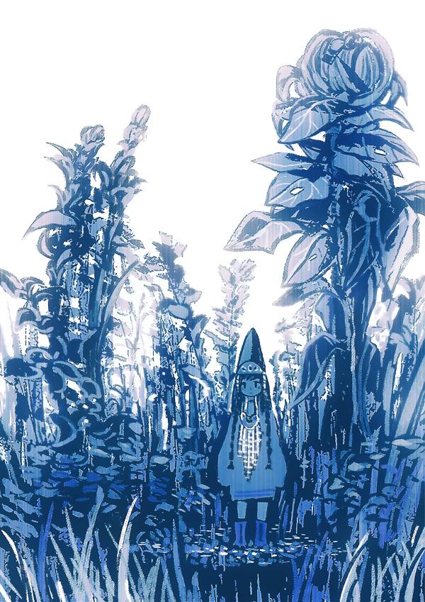 青色妖精の庭插画图片壁纸