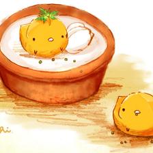 芒果和开心果的蛋挞插画图片壁纸