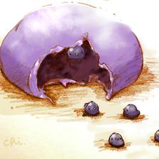 蓝莓大福插画图片壁纸