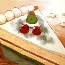 抹茶和红豆的蛋挞插画图片壁纸
