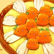 柑橘和芝士蛋挞插画图片壁纸