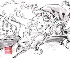 单怪-怪化猫水墨画