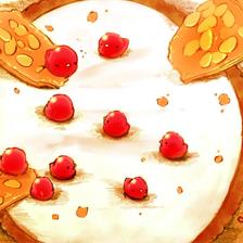 奶糖浆果蛋挞插画图片壁纸