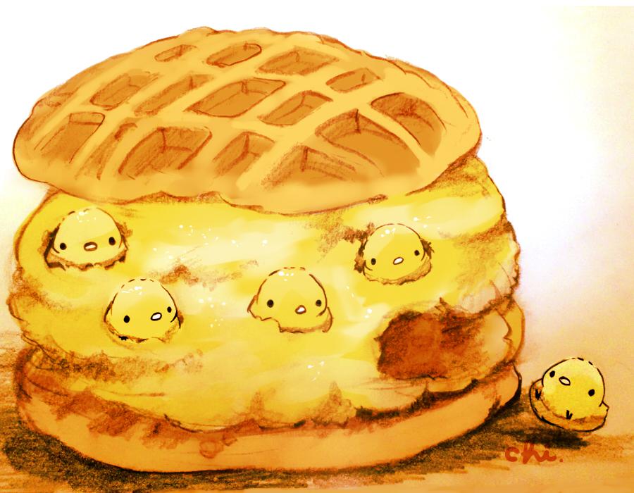 华夫饼三明治插画图片壁纸