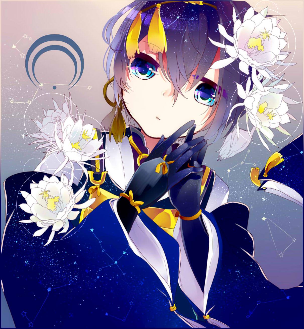 月下美人插画图片壁纸