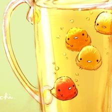 葡萄柚柠檬水插画图片壁纸