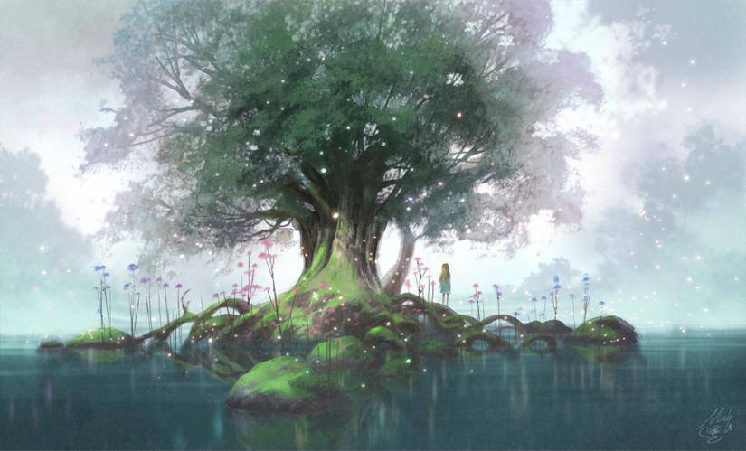 【万德罗】大树做的梦插画图片壁纸