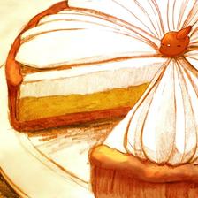 杏仁奶油蛋挞插画图片壁纸