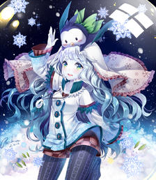 Yukiko in Snow Globe插画图片壁纸
