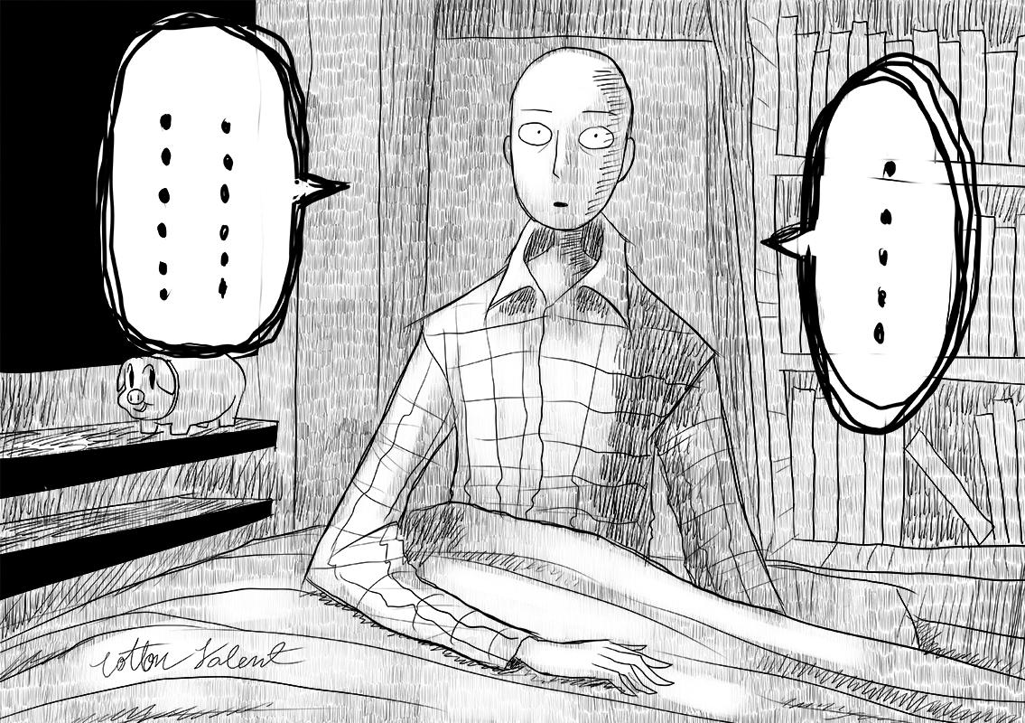 Saitama waking up from dream插画图片壁纸
