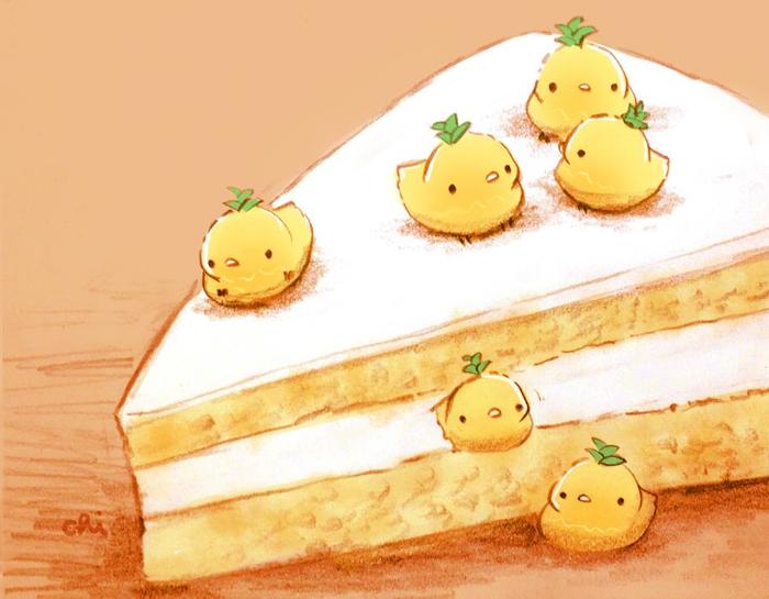 菠萝蛋糕插画图片壁纸