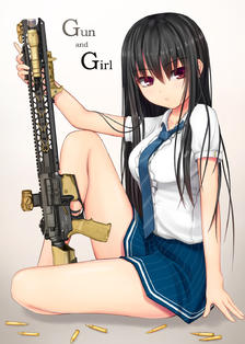 Gun and Girl插画图片壁纸