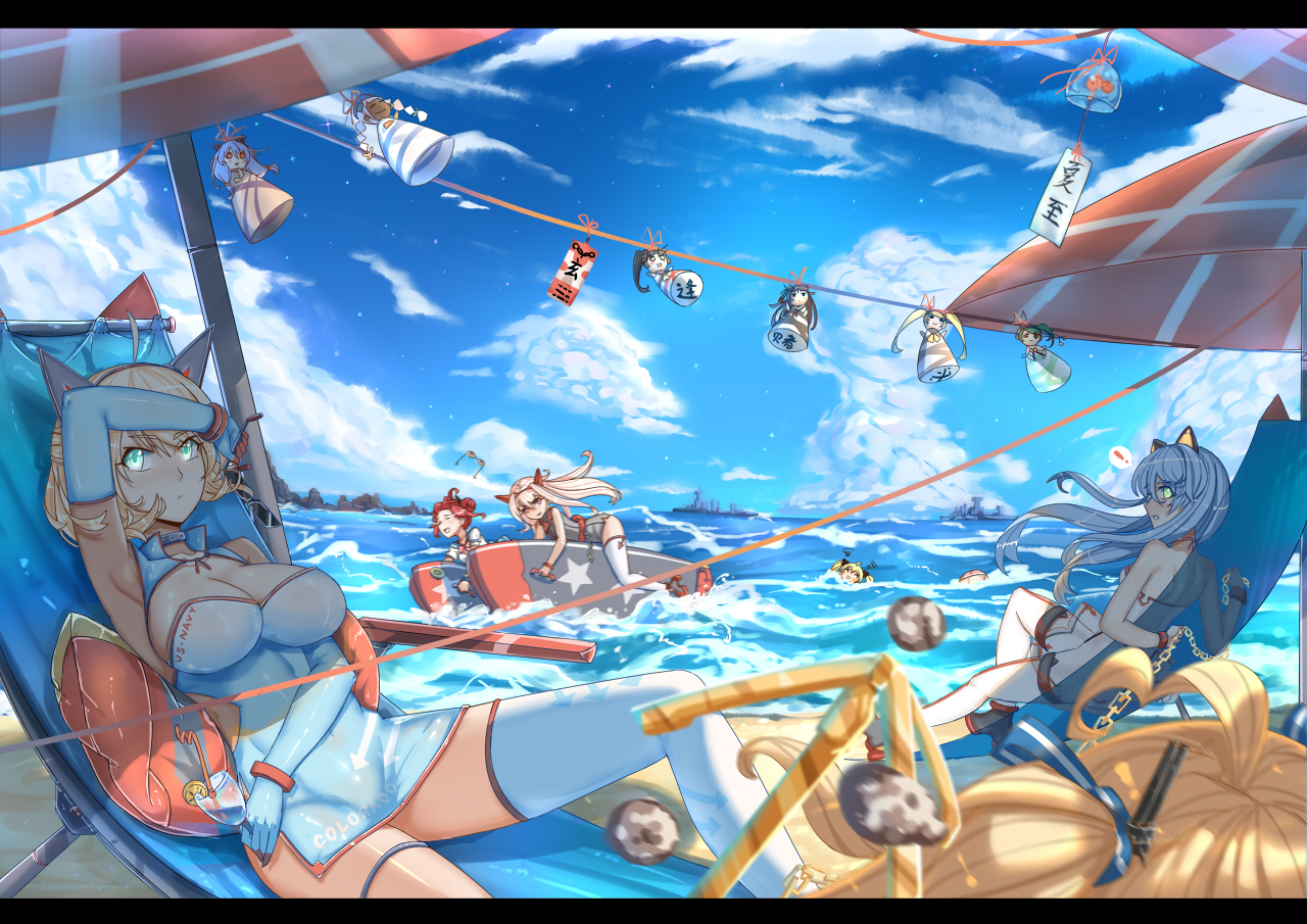 戰艦少女•夏至插画图片壁纸