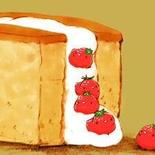 草莓三明治插画图片壁纸