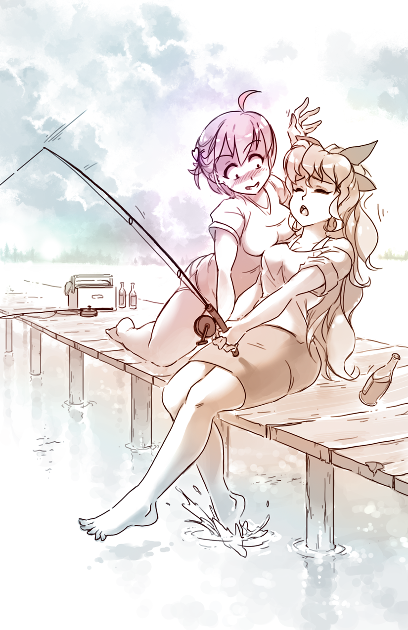 Misha and Lilly fishing trip插画图片壁纸