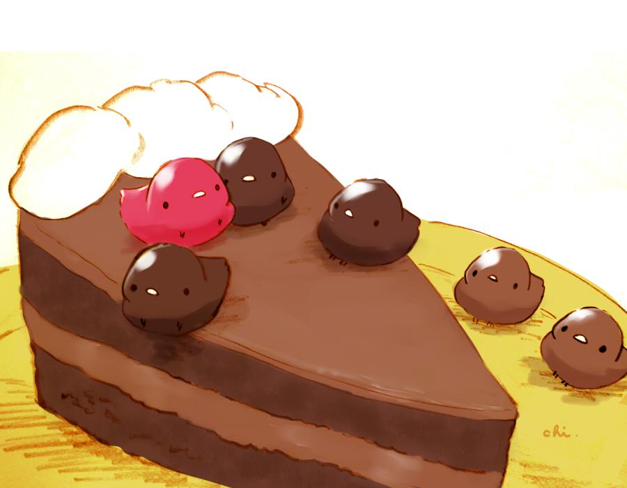 三重巧克力蛋糕插画图片壁纸