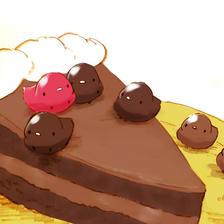 三重巧克力蛋糕插画图片壁纸
