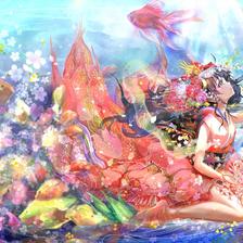 金魚姫插画图片壁纸