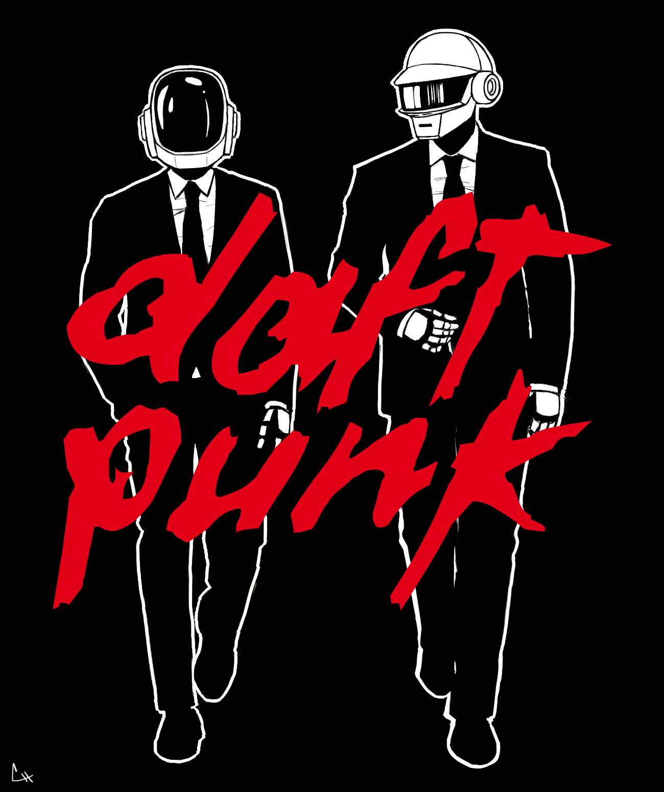 [Daft Punk]爆胎插画图片壁纸