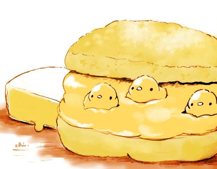 芝士奶油烤鸭插画图片壁纸