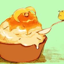 蜂蜜柠檬冰淇淋插画图片壁纸