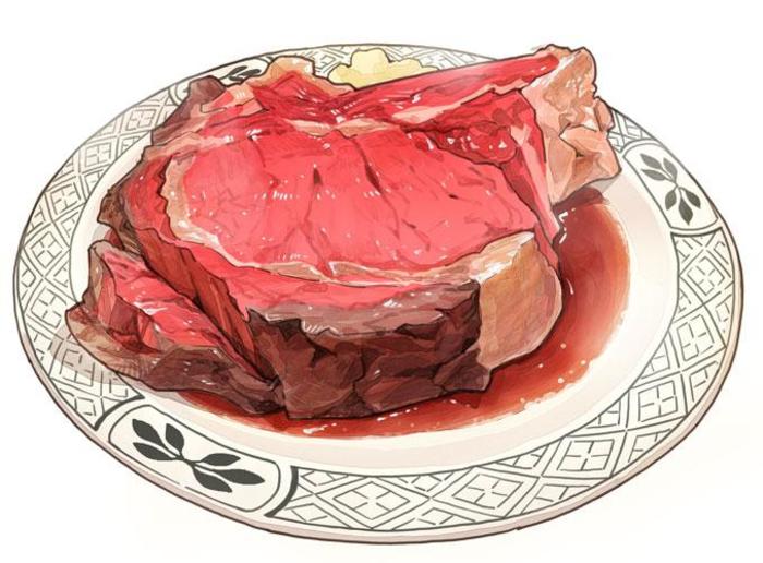 劳力士金肋的极厚烤牛肉（*´ω｀*)插画图片壁纸