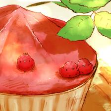 草莓冰淇淋插画图片壁纸