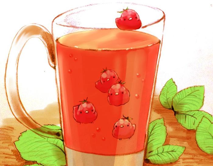 树莓汁插画图片壁纸