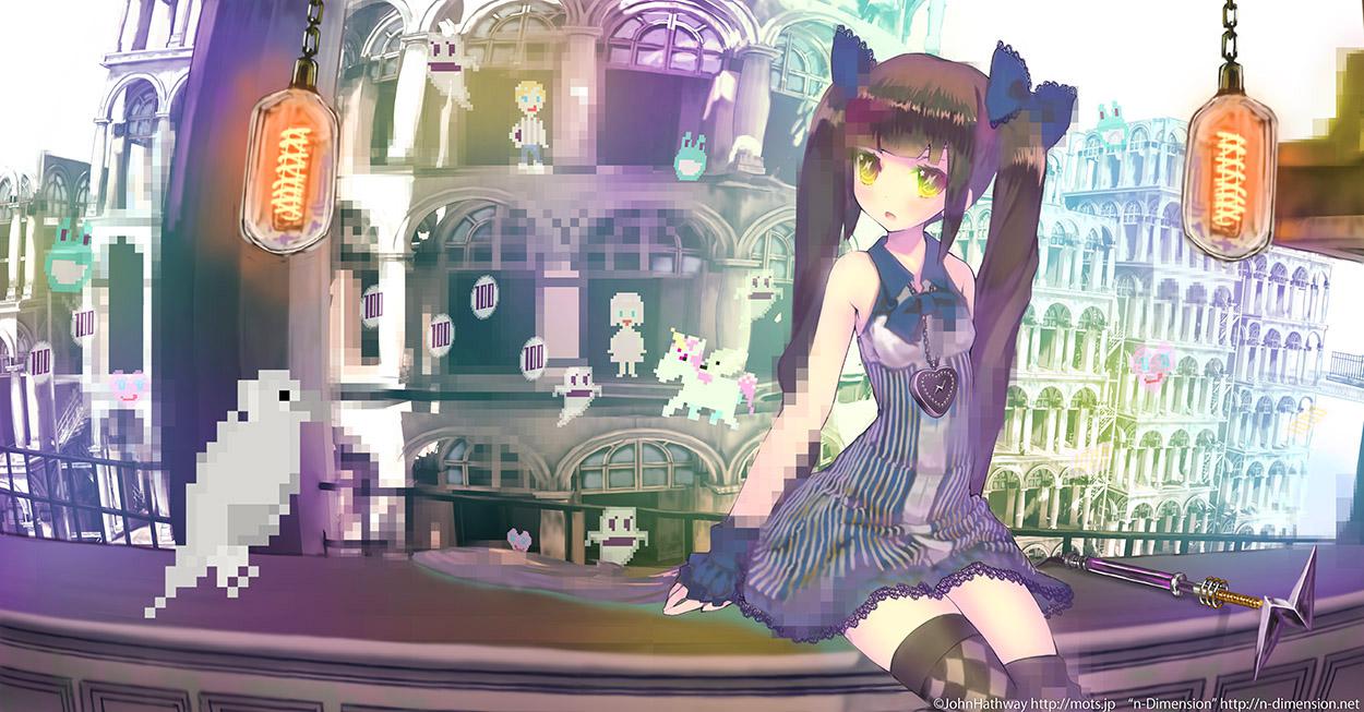 「n-Dimension」8bit魔法少女空間插画图片壁纸