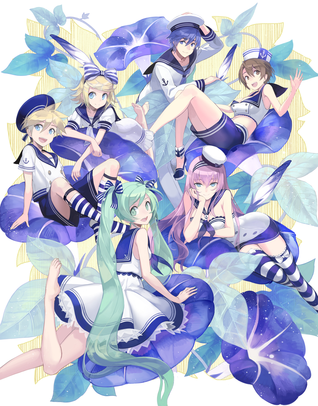 朝顔插画图片壁纸