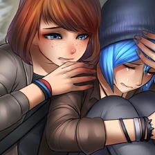 Chloe and Max cry cry插画图片壁纸
