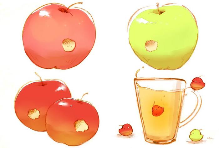 苹果汁插画图片壁纸