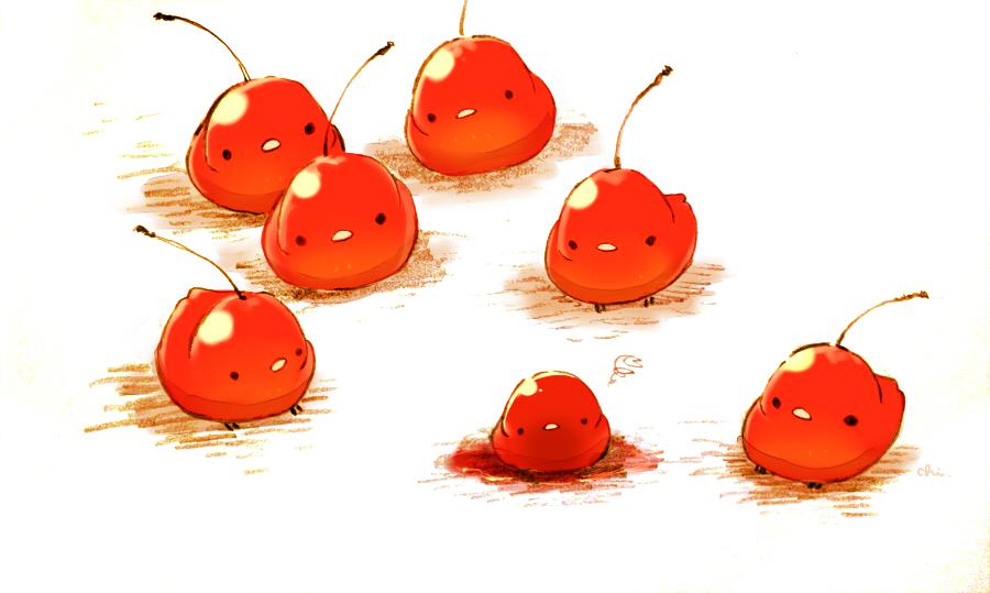 樱桃和樱桃插画图片壁纸