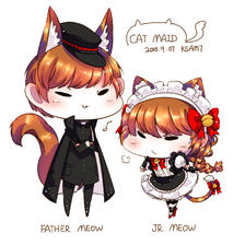 CAT MAID MEOW插画图片壁纸