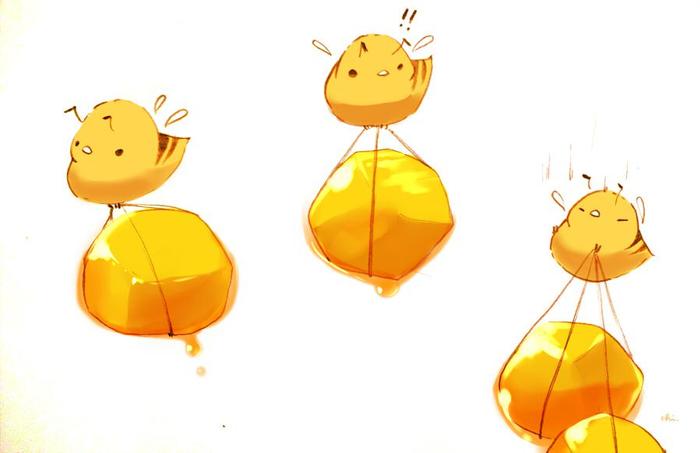 蜂蜜和栗子插画图片壁纸