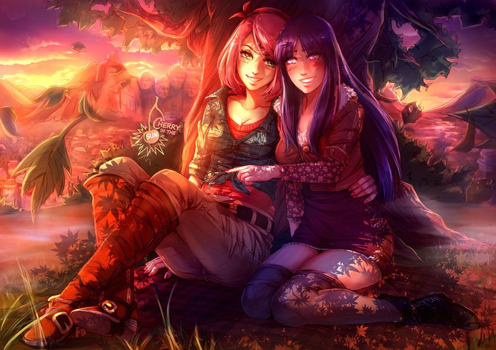 Sakura x Hinata - Autumn插画图片壁纸