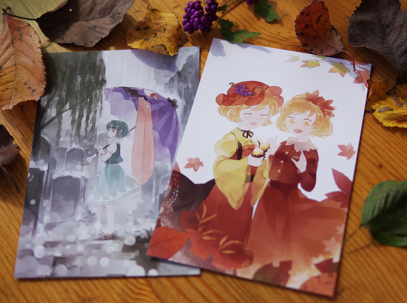 秋季例大祭的说明书和样品插画图片壁纸