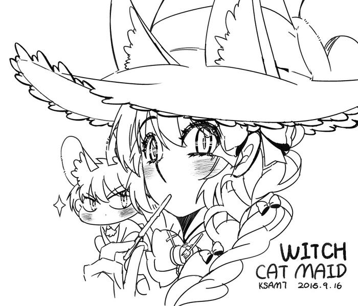 CAT MAID WITCH插画图片壁纸