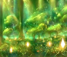 光芒照射的森林-原创风景